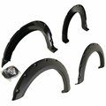 Trailfx FENDER FLARES Bolt On Style 2 Inch Tire Coverage Textured Black ABS Plastic Set of 4 PFFF3006T